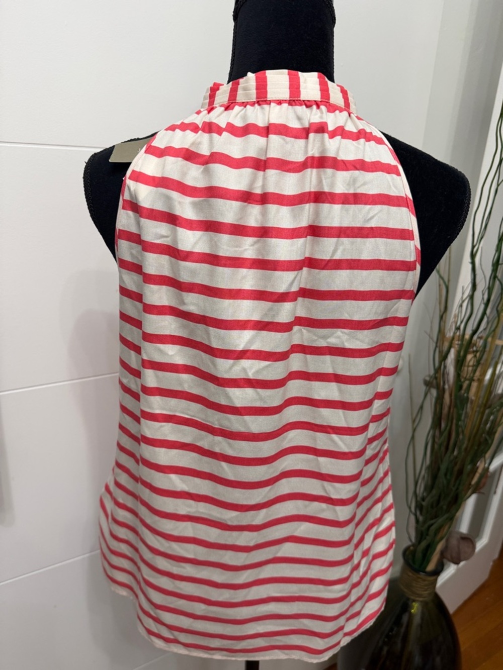 J.Crew Stripe Blouse Tie Front Chic Summer Casual Size M - Picture 4 of 6